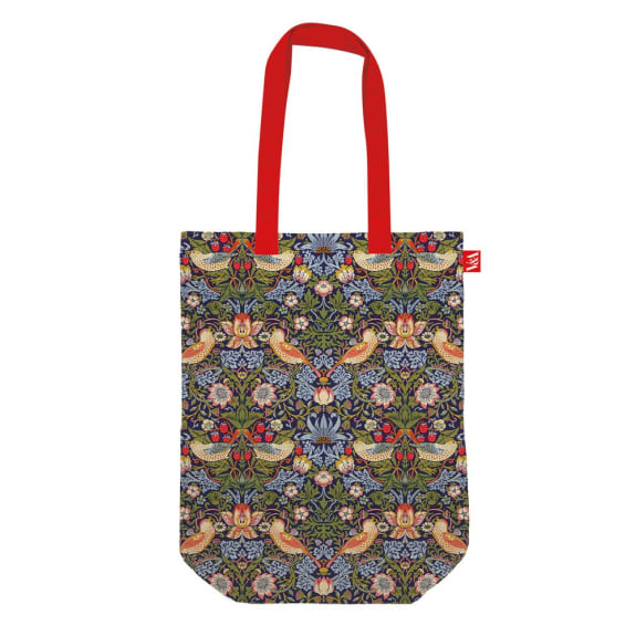 Organic Canvas Cotton Tote Bag - William Morris Strawberry Thief