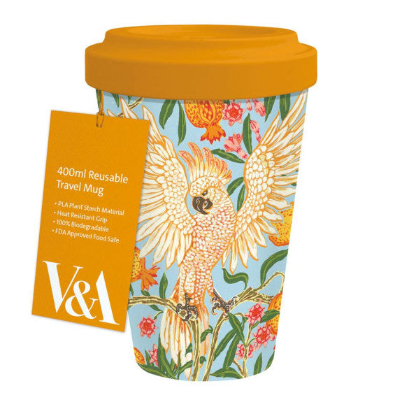 Cockatoo and Pomegranate Travel Mug