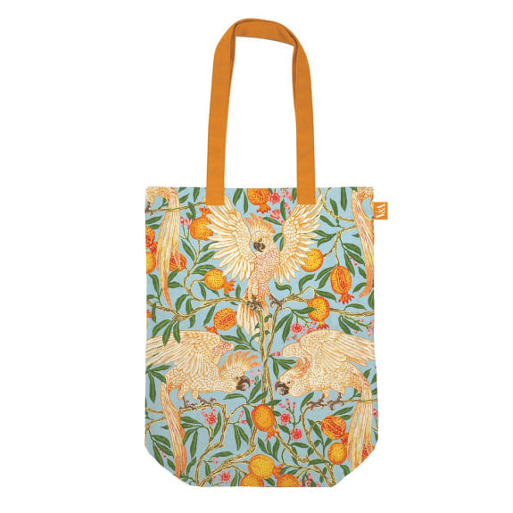 Organic Canvas Cotton Tote Bag - V&A Cockatoo & Pomegranate