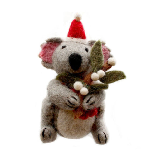 Koala with Mistletoe Spring Hanging Felt Decoration