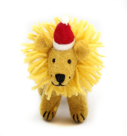 Safari Lion in Christmas hat
