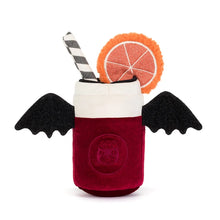Jellycat Amuseables Vampop Drink – soft plush vampire drinks cup with a cheerful fanged face, around 16cm. View from behind. 
