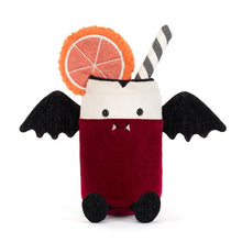 Jellycat Amuseables Vampop Drink – soft plush vampire drinks cup with a cheerful fanged face, around 16cm. Front view. 