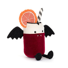 Jellycat Amuseables Vampop Drink – soft plush vampire drinks cup with a cheerful fanged face, around 16cm. Slightly side view. 
