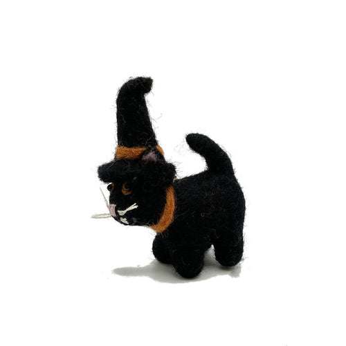 Black Cat in Witch's Hat