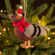 Christmas Pigeon with Hat & Scarf Felt Decoration