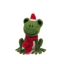 Christmas Frog with Hat & Scarf Felt Decoration
