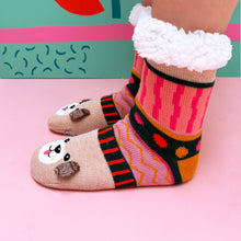 Dog House Slipper Socks - colour pop pattern