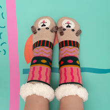 Dog House Slipper Socks - fleece lining