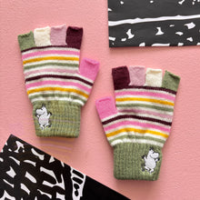 Moomin Stripy Fingerless Gloves - stripe knit