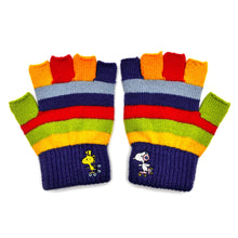 Peanuts Rainbow Fingerless Gloves - detail