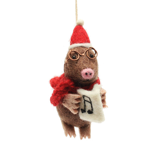 Christmas Mole Hanging Felt Decoration