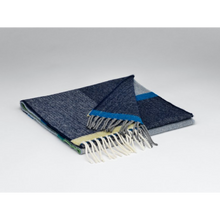 McNutt Merino Lambswool Scarf - Navy & Smoke Check