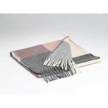 McNutt Merino Lambswool Scarf - Rose & Grey Check