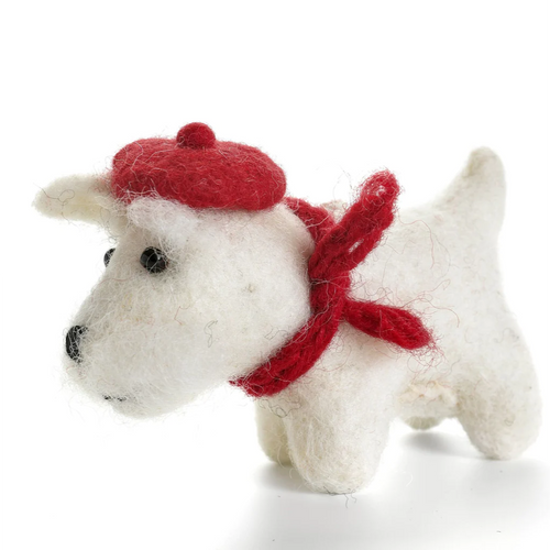 White Highland Westie Hanging Felt Decoration