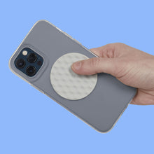 Speks Slabs circle mesh grey sensory sticker on a phone