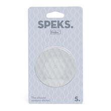 Speks Slabs Circle Mesh Grey sensory sticker in its packaging