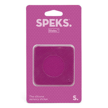 Speks Slabs Square Static Purple sensory sticker in its packaging