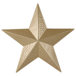 Metal Gold Hammered Star Decoration