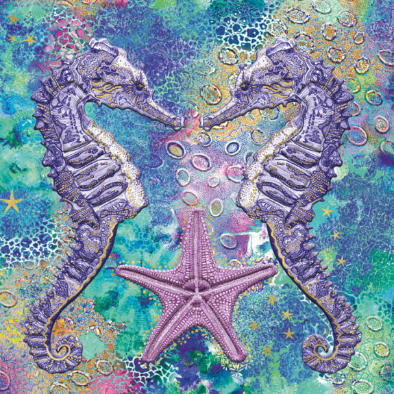 Matthew Williamson Luxury Foiled Card - DNA Seahorses