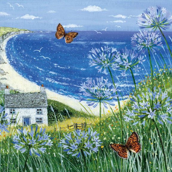 Coast & Country Card - Agapanthus Seaview