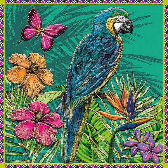 Matthew Williamson Luxury Foiled Card - Parrot & Butterfly