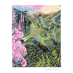 Art of Print Card - Foxgloves and Finches