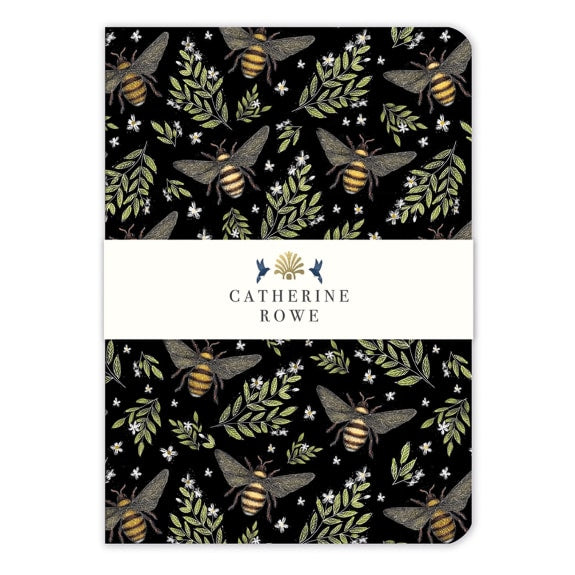 A5 Luxury Notebook - Catherine Rowe Bee Pattern