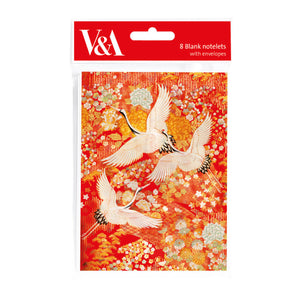 8 Blank Notecards - V&A Kimono Cranes