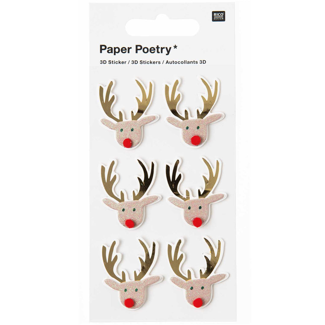 Christmas 3D Reindeer Stickers