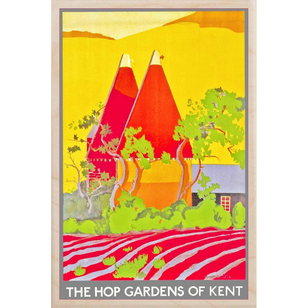 The Hop Gardens of Kent Wooden Magnet