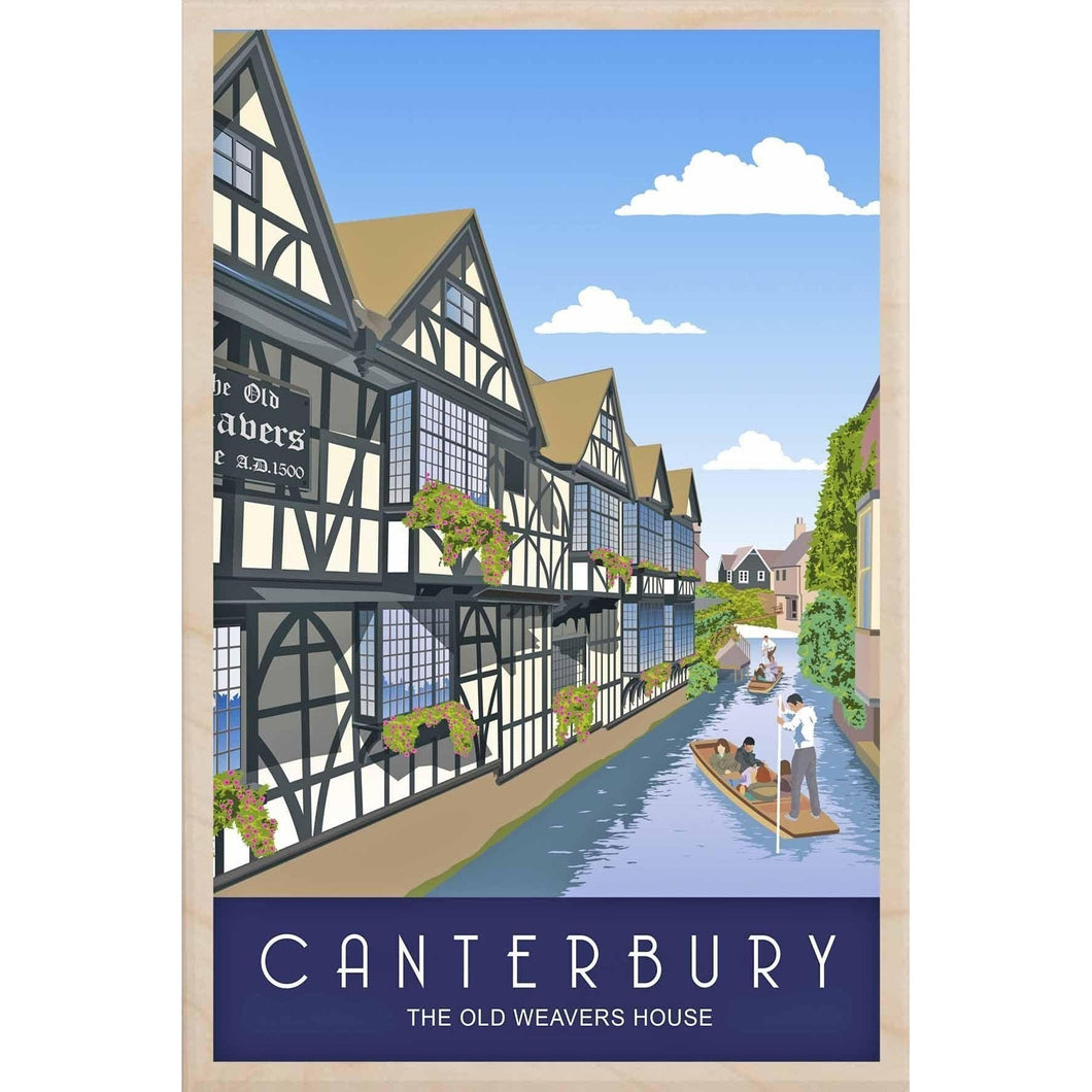 Weavers House Canterbury Wooden Postcard