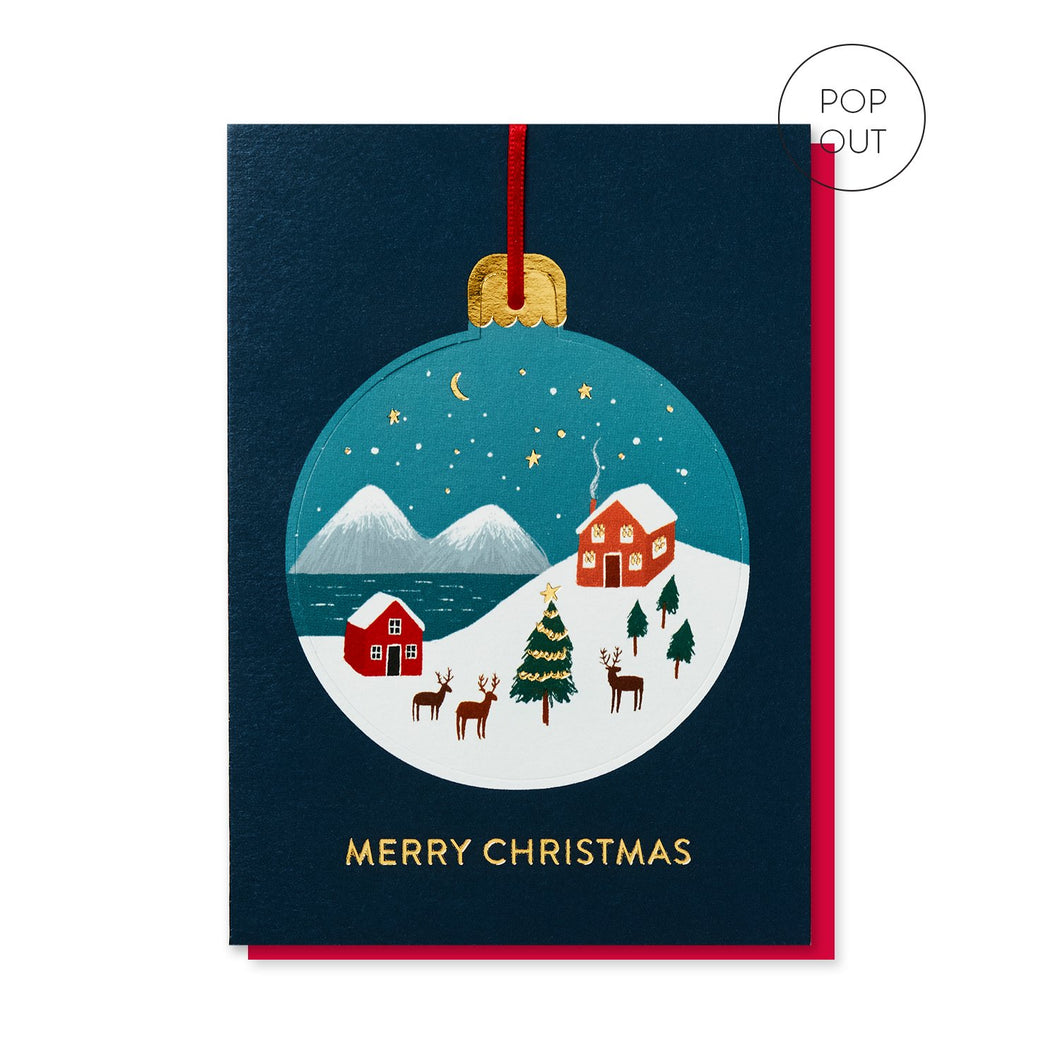 Christmas Cabin Bauble Card