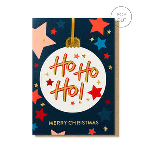 Ho Ho Ho Christmas Bauble Card