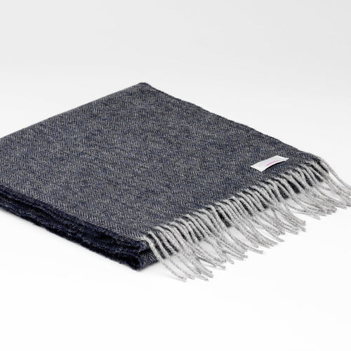 McNutt Merino Lambswool Scarf - Charcoal Herringbone