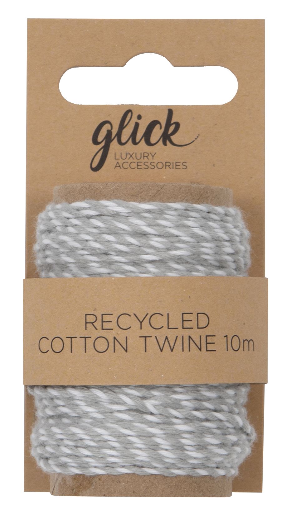 Recycled Silver & White Cotton Twine 10m