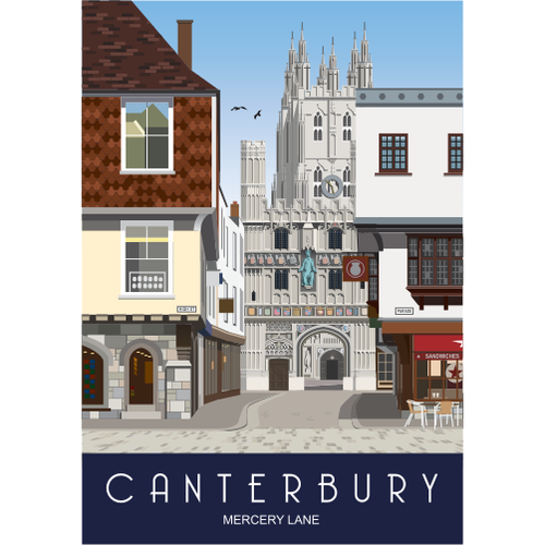 Canterbury Tea Towel - Mercery Lane from Star Editions