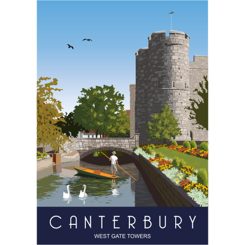 Canterbury Tea Towel - Westgate Towers from Star Editions
