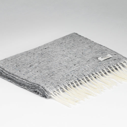 McNutt Merino Lambswool Scarf - Light Grey Tweed