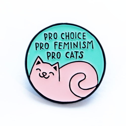 Pro Choice Feminism Cats Pin