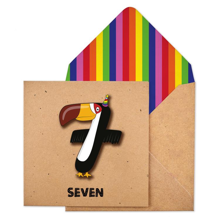 Age 7 Toucan 3D Card