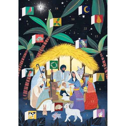 Nativity Scene Advent Calendar Card