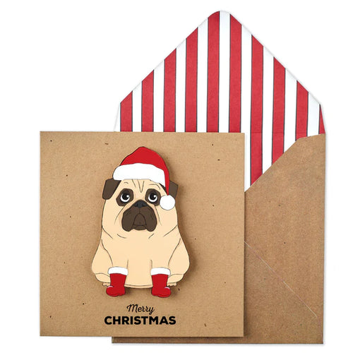 Festive Pug Christmas Card