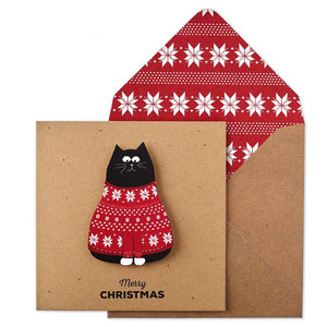 Christmas Jumper Cat 3D Card