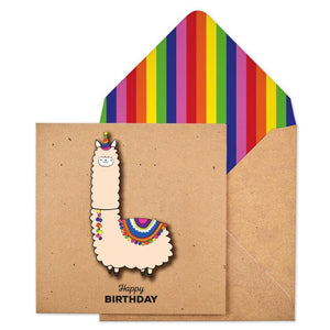 Llama Birthday 3D Card
