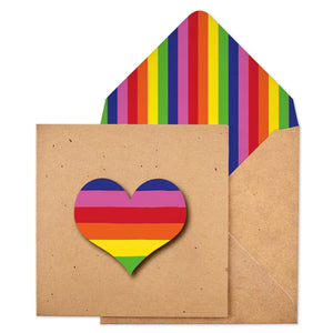 Rainbow Heart 3D Card