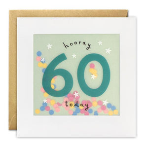Age 60 Birthday Paper Shakies Card