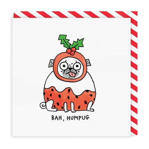 Bah Humpug Pug Christmas Card