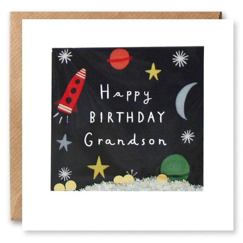 Grandson Space Birthday Shakies Card