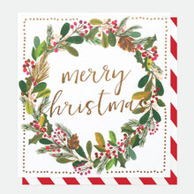 Caroline Gardner Painted Wreath Charity Christmas Card 8 Pack